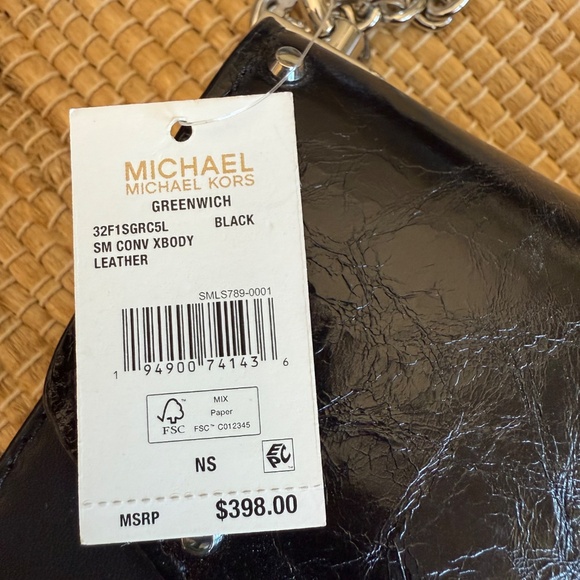 Michael Kors Greenwich Studded Leather Convertible Crossbody Bag — Black - Picture 2 of 6